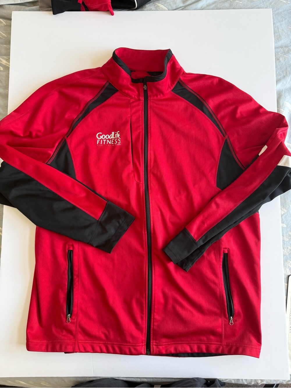 Goodlife Red & Black Athletic Zip-Up Jacket